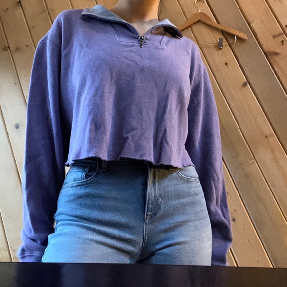 Purple cropped half zip - Picture 4 of 4